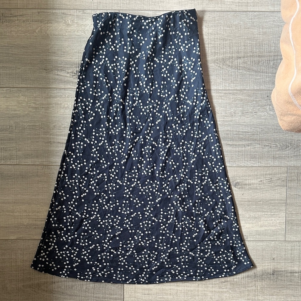 Urban Outfitters Black Floral Midi Skirt